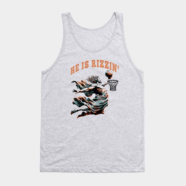 He Is Rizzin' Funny Basketball Easter T-Shirt – Humorous Sports Tee Tank Top by Klimek Prints